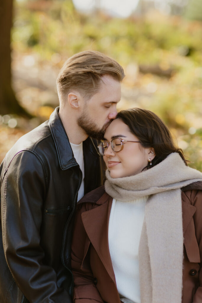 Documentary style engagement photography in Portland with natural light